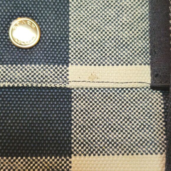 Coach Buffalo Plaid City Tote Blue White Large Canvas Bag Double Handles Large - Picture 11 of 11